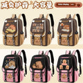 export cartoon capybara backpack - large capacity school bag for middle and elementary school girls - cute capybara backpack