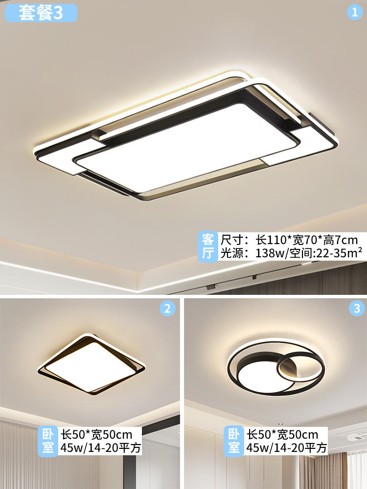 Three-dimensional black geometric living room hall main light whole house package designer led bedroom advanced ceiling light