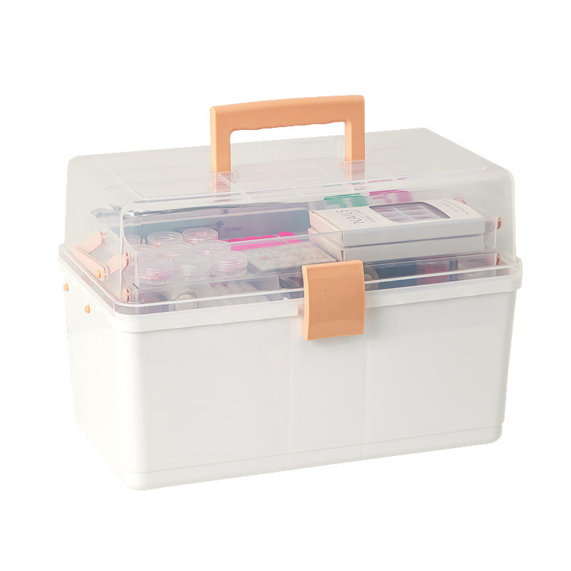 Portable Portable Cosmetics Storage Box Large Capacity Classification Storage Nail Art Tools Organizing Box Foldable Storage Box