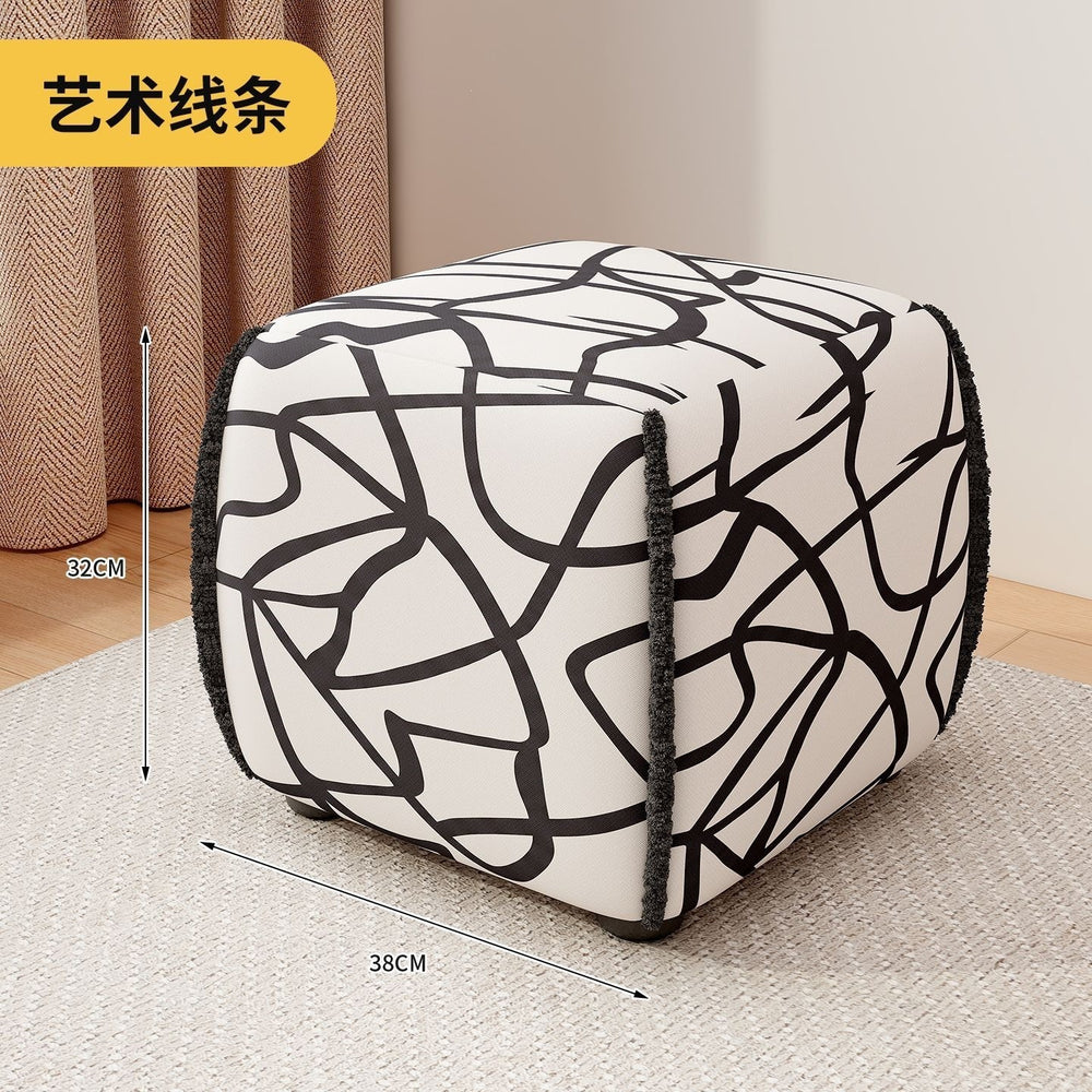 Stool accessible luxury square stool dressing stool solid wood solid adult stool coffee table stool sofa footrest door shoe changing stool low stool