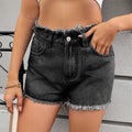 Fashion cross-border  women's clothing new arrival  independent station washed hot girl raw edge denim shorts hot pants trendy