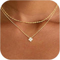 Amazon's popular new double oval overlapping pendant necklace, fashionable and versatile for commuting, a must-have necklace for women