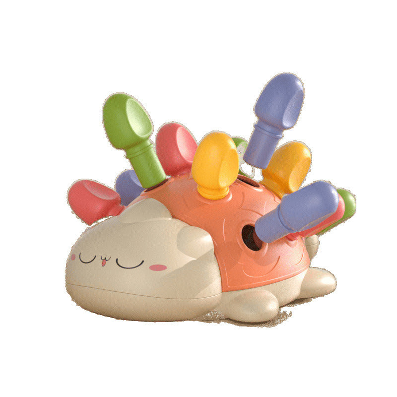 Hedgehog assembly hole pulling nails 6 months 8 baby concentration training early education baby toys 1 3 years old puzzle