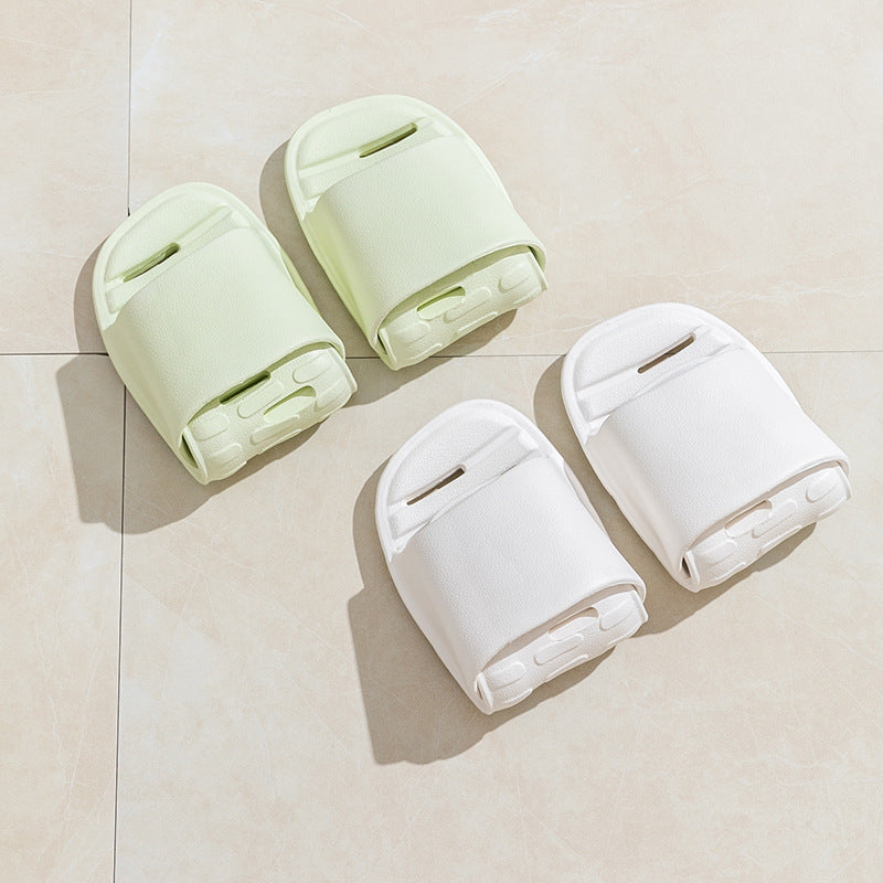Hotel business trip foldable leaky slippers for women home indoor travel handy gadget bathroom non-slip quick-drying slippers