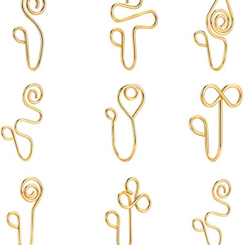 Fashion cross-border fake piercing nose nail set open u-shaped african non-piercing nose clip fake hole nose ring female trend