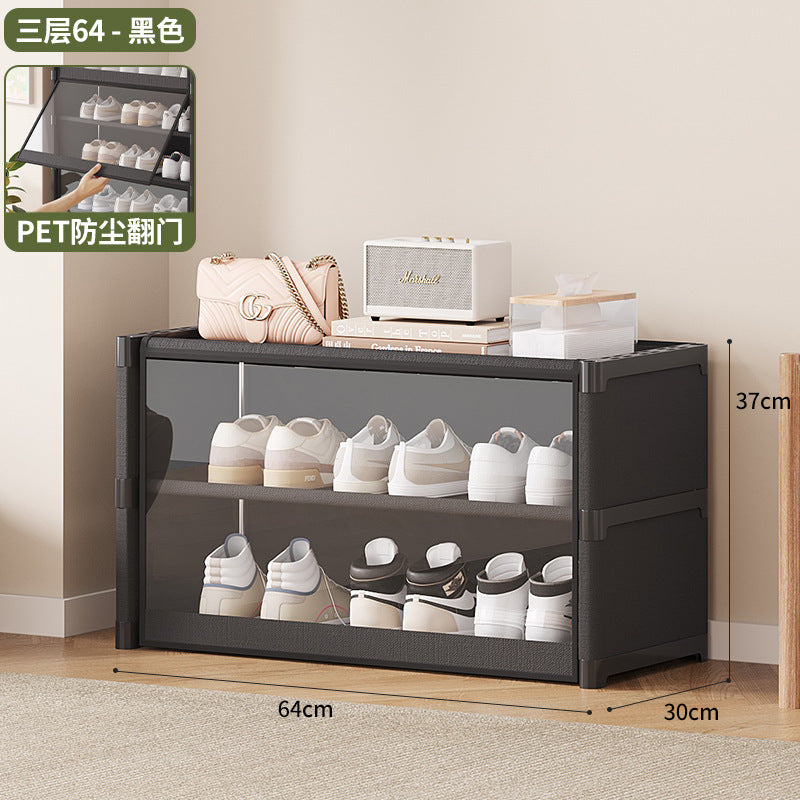 Simple shoe cabinet, home entrance, living room, dustproof and transparent, small apartment, large-capacity storage, shoe rack
