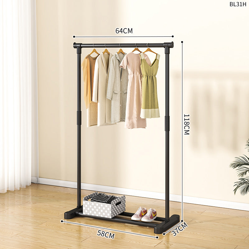 Clothes hanger floor-standing for home balcony indoor simple clothes drying pole movable clothes hanger student dormitory clothes drying rack