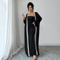 Amazon cross-border fashion: gold-trimmed cardigan + bandeau dress elegant formal set