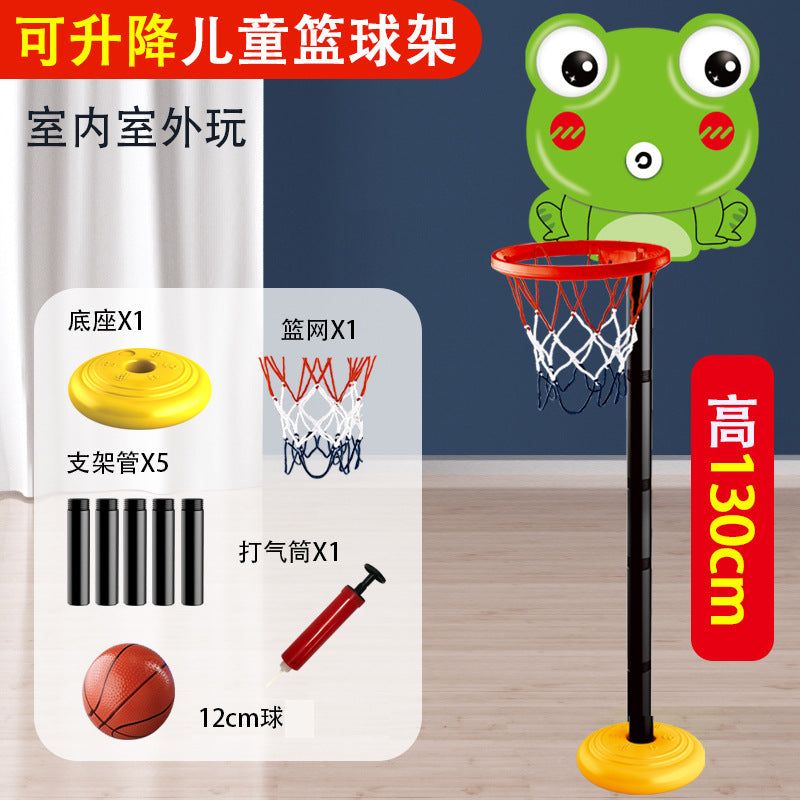 Free shipping cartoon basketball hoop set - indoor kids' basketball goal with adjustable height - wholesale sports toys