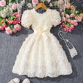Girls' (toddler) dress, 3d rose embellished elegant party dress
