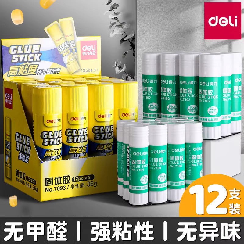 Deli 7101/7102 Solid glue High viscosity Children's handmade solid glue Stationery glue pen Solid glue stick Wholesale