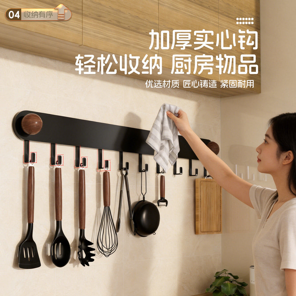 Medieval style kitchen strong adhesive hook wall hanging punch-free storage rack for home entrance door clothes hanger storage hook