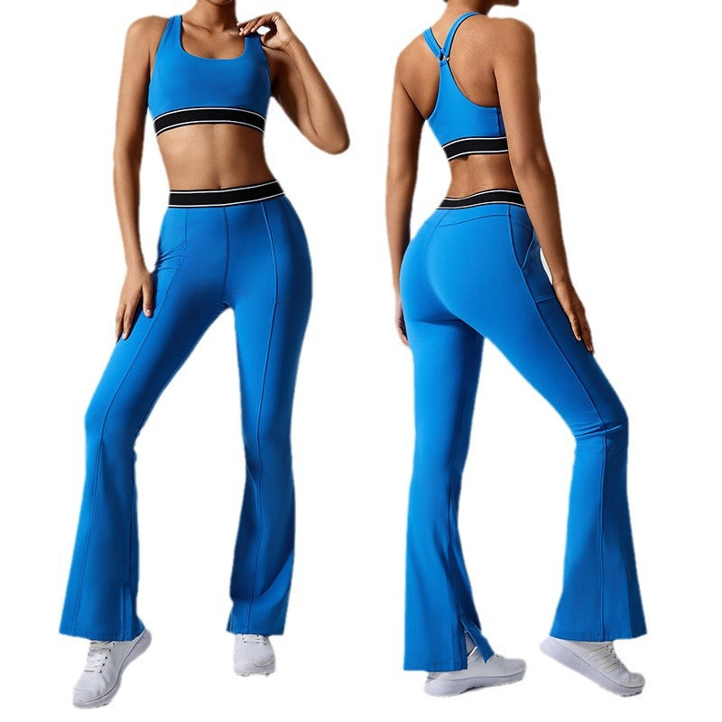 European and american cross-border fitness "barely there" butt-lifting yoga set - two-piece, beautiful back, running, outdoor sports, customizable women's activewear