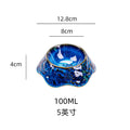 Creative kiln-turned-blue ceramic tableware ceramic bowl restaurant hotel dessert bowl salad bowl good-looking rice bowl
