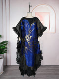 European and american cross-border foreign trade african women's clothing  large size organza dress  printed robe