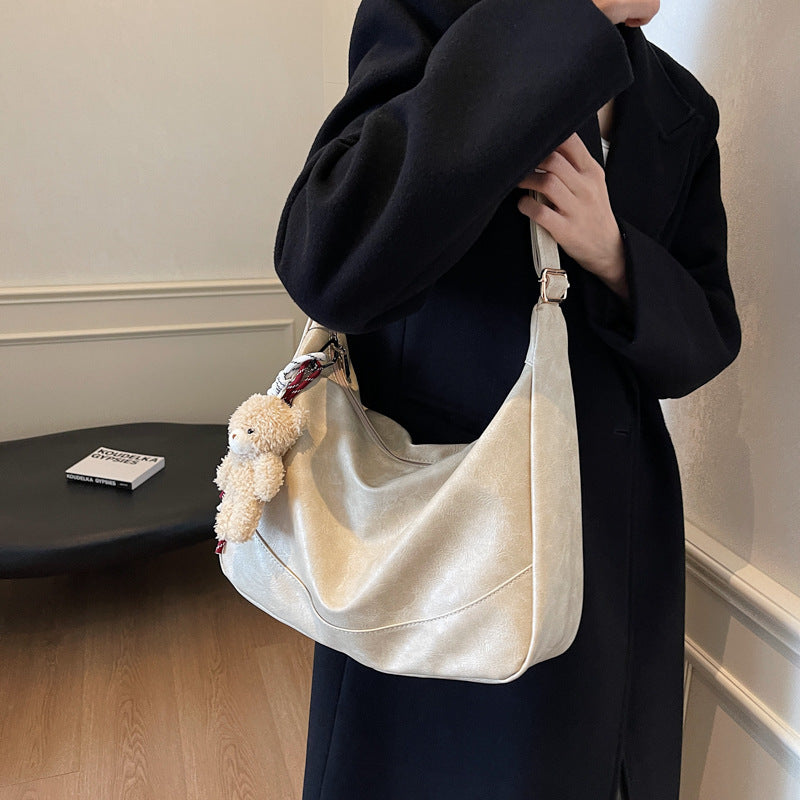 Commuting to work Portable underarm large-capacity bag Women's 2025 new autumn and winter retro fashion dumpling bag shoulder bag
