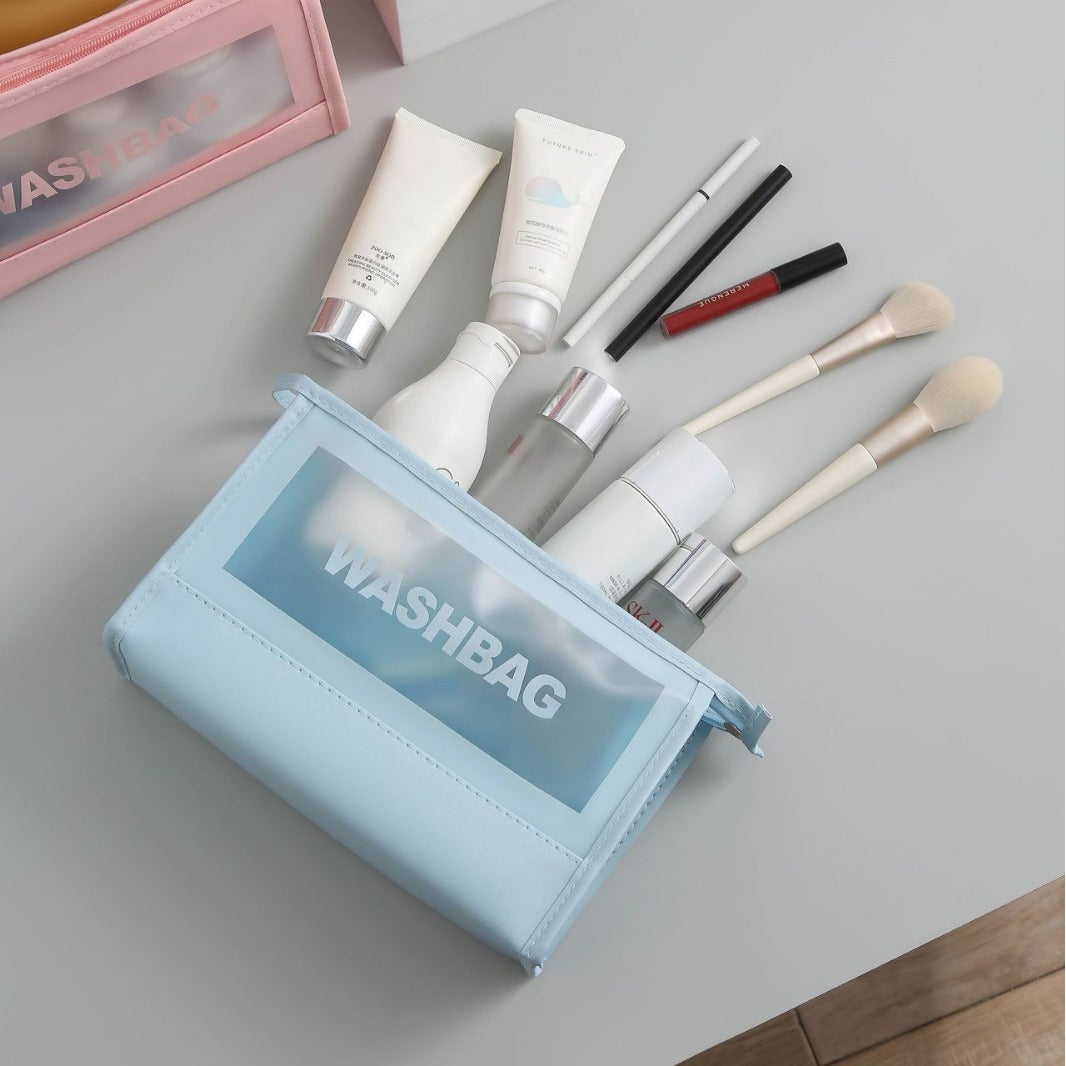 Simple and portable storage box, macaron color PVC transparent and simple candy cosmetic bag, simple toilet bag in hand