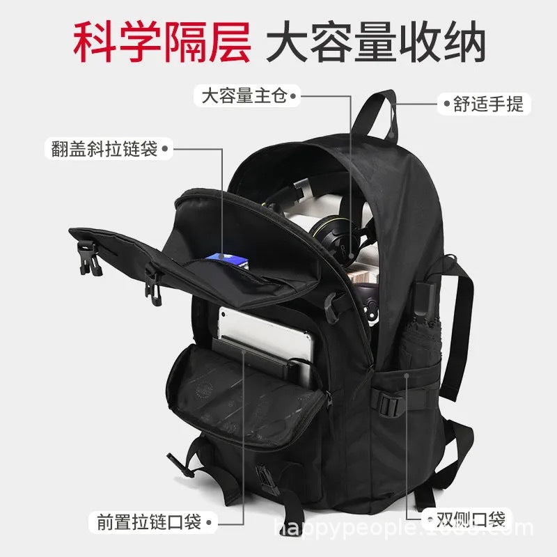 New backpack male trend street Korean version simple female student schoolbag leisure computer bag travel bag LOGO