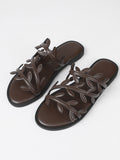 Leaf slippers women's summer outwear new arrivalpopulareasiest for match beach flip flops travel vacation flats sandals