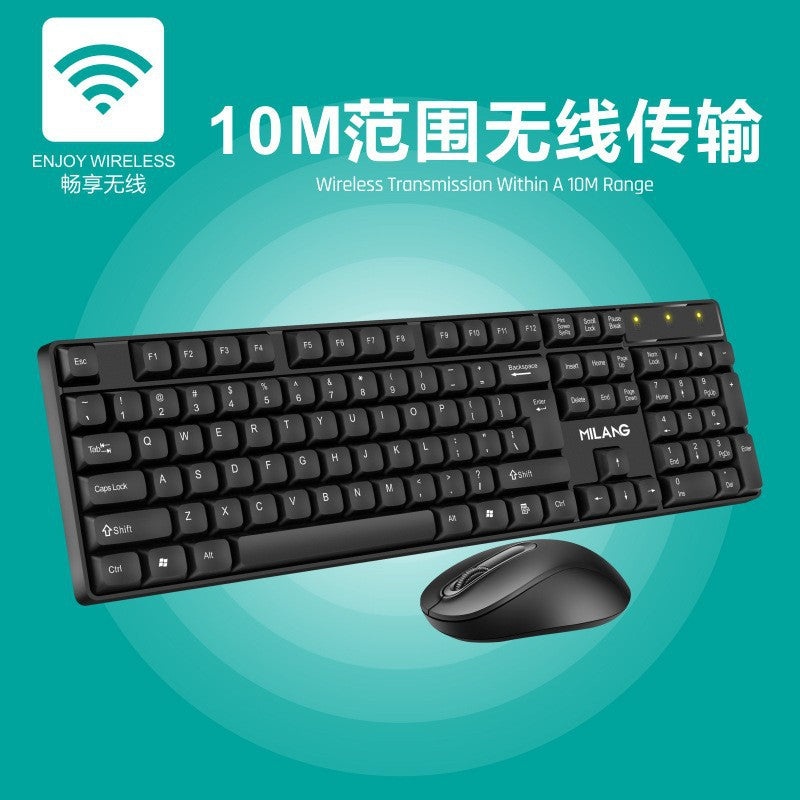 W550 black wireless keyboard and mouse combo, 2.4g, universal for desktop, laptop, all-in-one pc, office use - mila