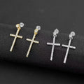 Amazon cross-border hot seller: 925 sterling silver moissanite stud earrings - unisex cross design, d color moissanite earrings
