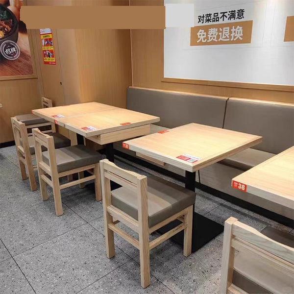 Mi Village bibimbap customization of the same table and chair solid wood commercial card seat snack fast food restaurant noodle restaurant with drawer table and chair combination