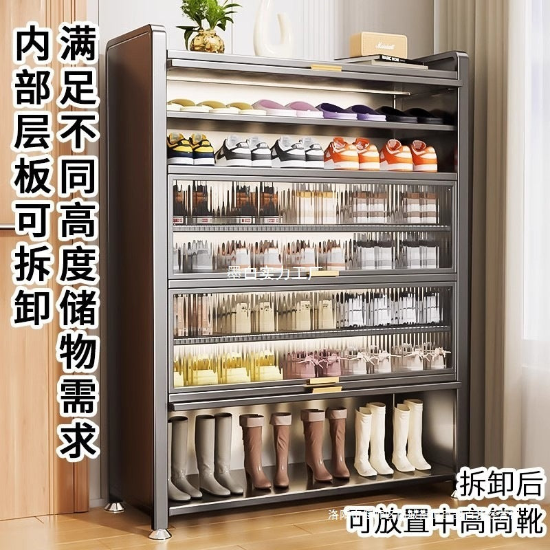 Steel huge thick shoe cabinet, shoe rack, multi-layer household dust-proof shoe rack, large-capacity storage shoe rack at the entrance entrance