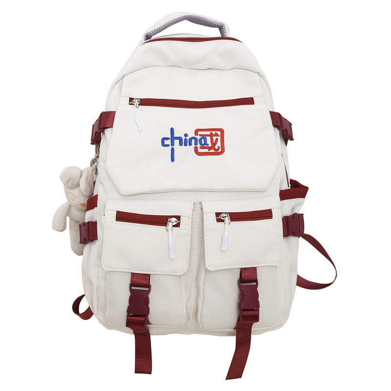 New Chinese style schoolbag for female junior high school students Guochao backpack fashion college students high school students large capacity backpack men