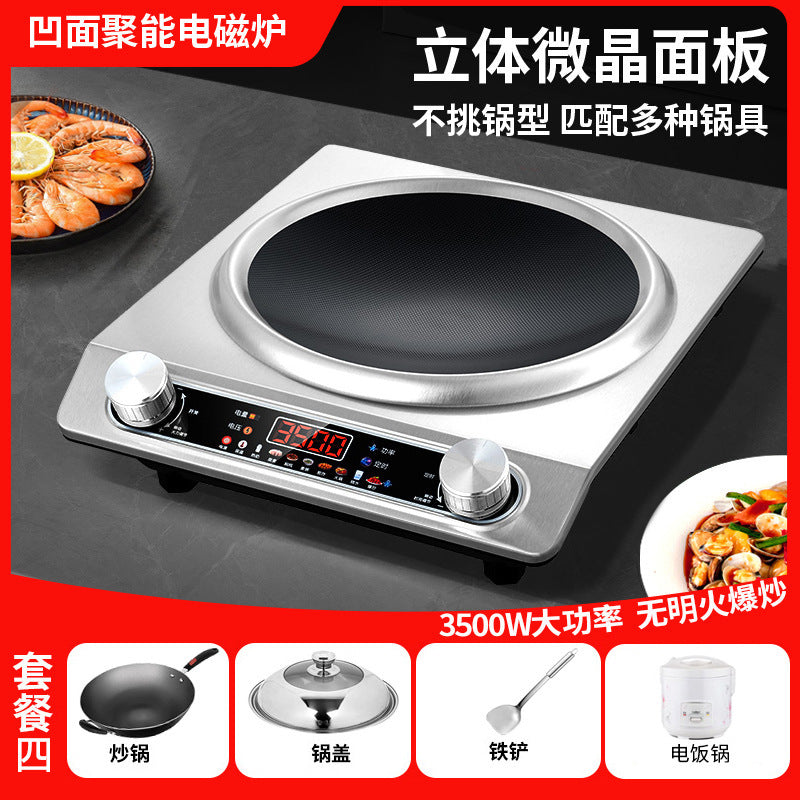 Concave induction cooker for home new arrival fire stove high power induction cooker commercial battery stove