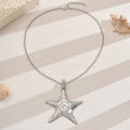 Wholesale starfish necklace - cross-border vintage ocean-inspired jewelry - women's unique, high-end double-layer pendant - starfish clavicle chain