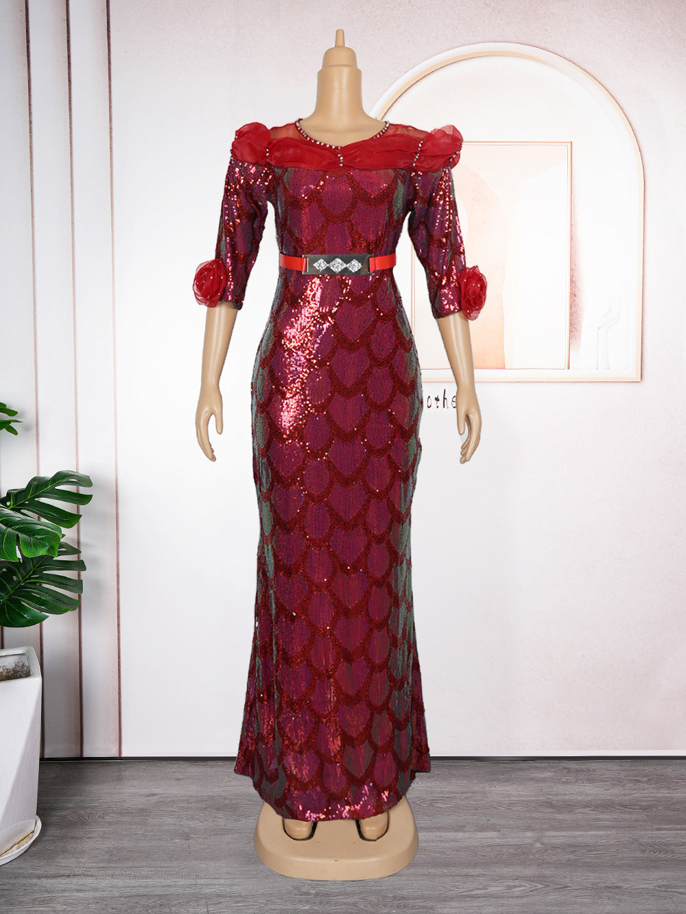 fashionnew arrivalsequin mermaid skirt christmas party dress african women's clothing  plus sizedress