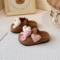 Cute kids birkenstock-style slippers 2025 - outdoor wear, minimalist closed-toe half slippers, spring/autumn girls' adorable cartoon cotton slippers