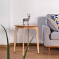 Scandinavian solid wood small coffee table ash wood round side table small apartment living room sofa side table balcony mini round table