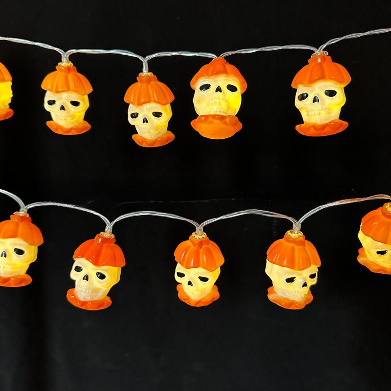 New Halloween light string skull ghost horror decorative lights ghost festival atmosphere small lights battery box pumpkin lights