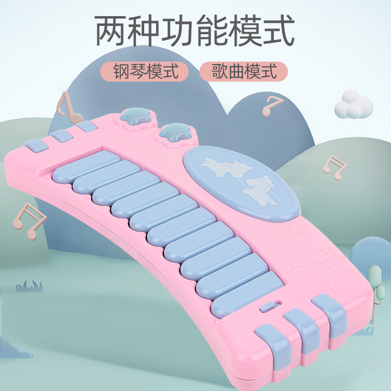 Kids' cartoon musical pony electronic keyboard - multifunctional toy for infants and toddlers, playable by boys and girls ages 0-6