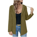 fashion cross-border women's spring fall and winterloose zipper long sleeves hooded tops casual cardiganoutwear