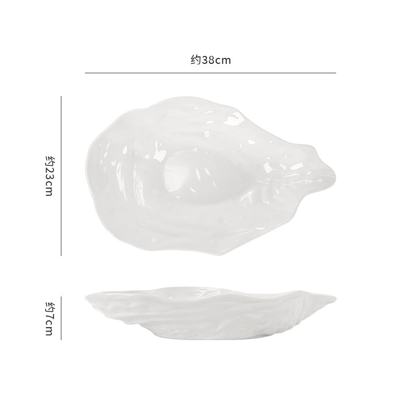 Minimalist hotel high-end creative sashimi plating personalized premium unique shaped seafood fruit salad dish ceramic plate