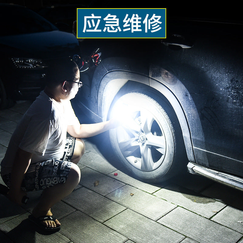 Cross-border new USB charging strong light COB magnetic output work light Auto repair lighting Camping light LED flashlight