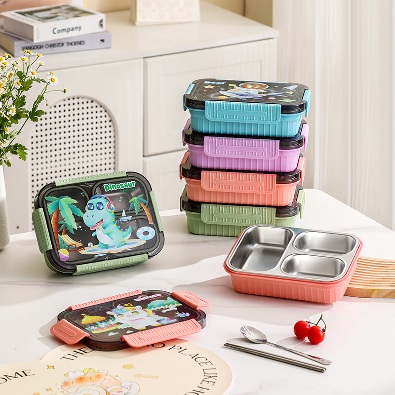 304 stainless steel insulated lunch box - perfect for office workers, students, and cafeteria use. features divided compartments and microwave-safe design