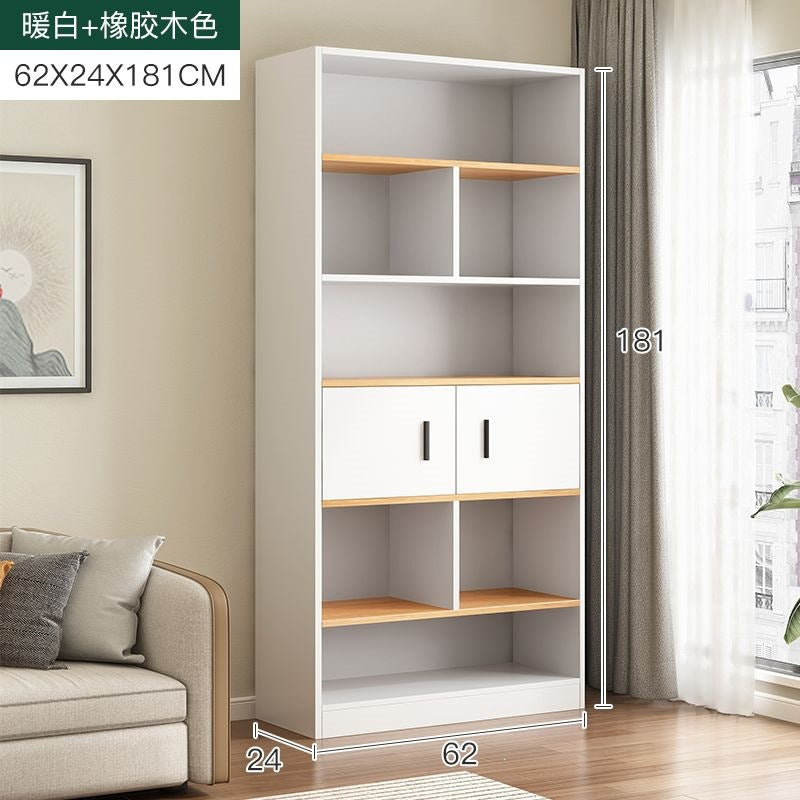 Bookcase floor-standing locker for home living room display cabinet wall-mounted storage locker bedroom with door dust-proof bookshelf