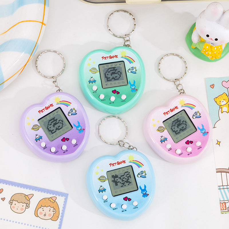 hot-selling love pet machine kids game toys virtual pet keychain small gift pendant
