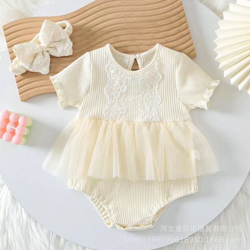 Newborn baby summer fashion romper dress - cute princess style triangle outfit for baby girls