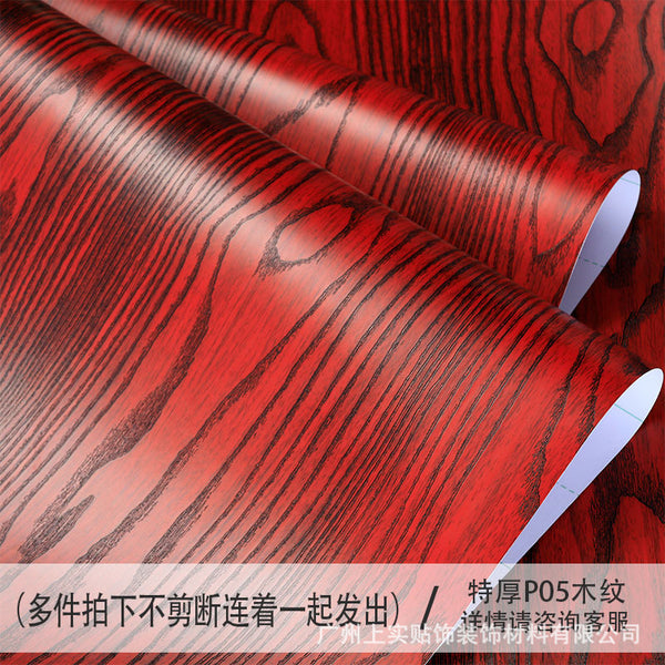Thickened furniture refurbished wood grain sticker wardrobe desktop wooden door sticker waterproof and moisture-proof wallpaper self-adhesive wallpaper bedroom
