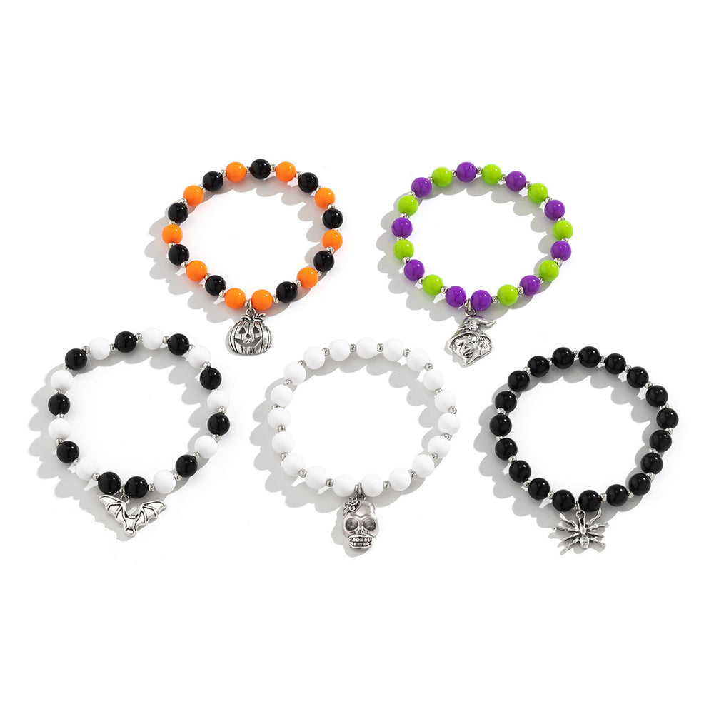 Halloween pumpkin bracelet wholesale fashion cross-border jewelry women's new ghost face skull bat pendant bracelet accessories