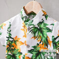 Summer boys' beach casual set - short-sleeve printed shirt + shorts two-piece wholesale