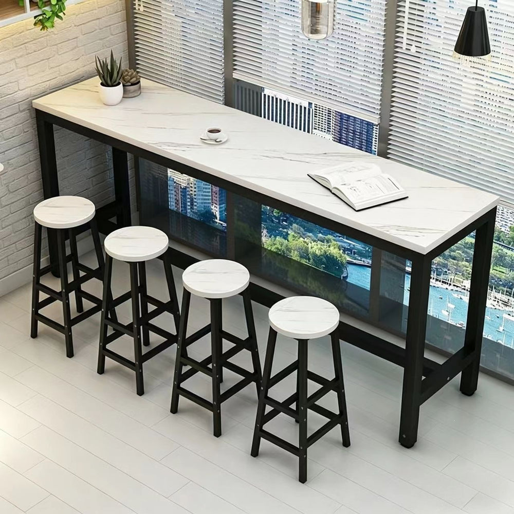 Wall-mounted bar table, minimalist modern design, suitable for home use, tall table, living room, balcony, small rectangular table, perfect for bubble tea shops and bar counters