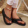 Women's slippers: amazon summer new arrivals - chain detail, thong sandals, plus size, european & american style, thick sole slides for export