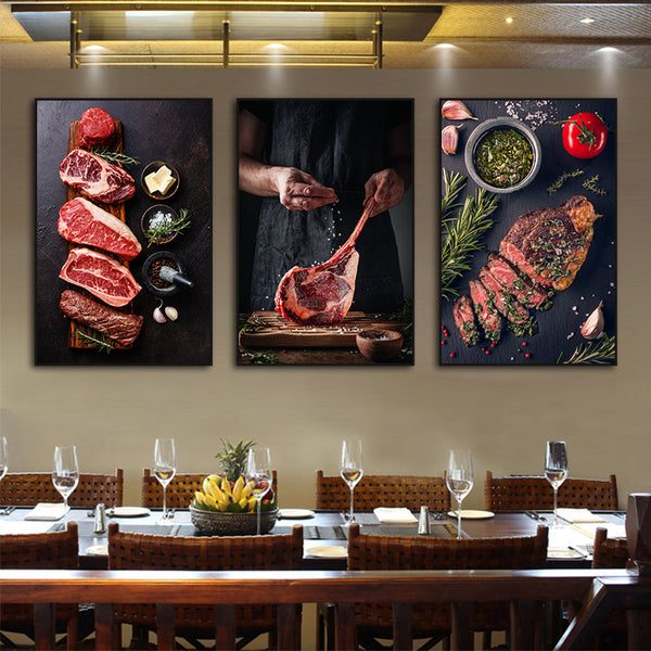 Western restaurant painting French food restaurant barbecue shop steakhouse Mexican restaurant decoration painting steak poster mural