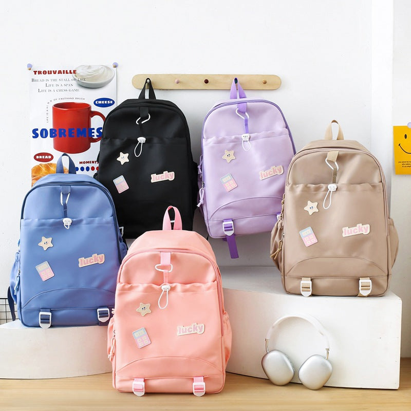School bag for girls, primary and secondary school students, new backpack, multi-functional large-capacity backpack, cute versatile college style school bag