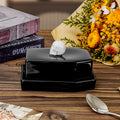 Personalized creative ceramic butter dish, european-style tableware with lid, butter dish for desserts and sweets, square ceramic plate
